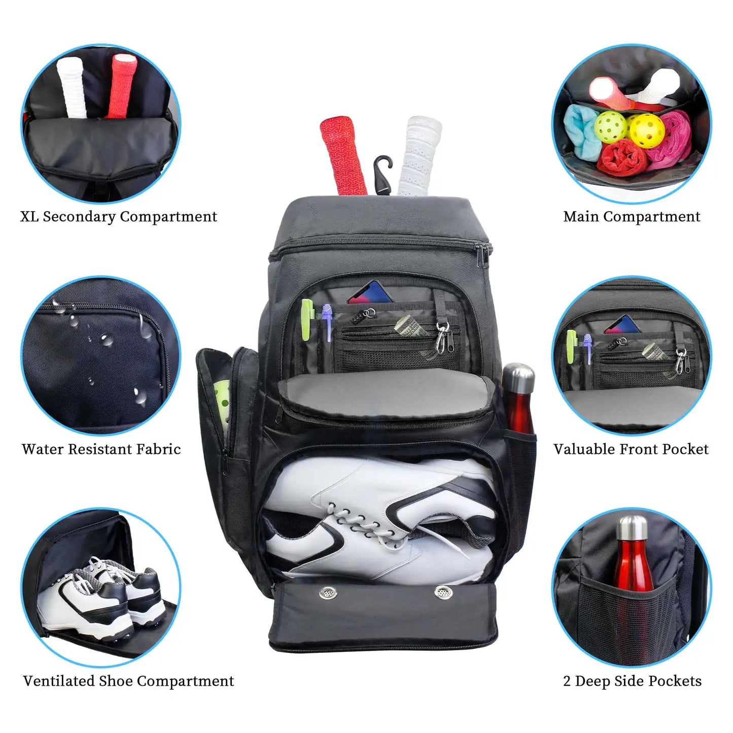 Large Capacity Pickleball Paddle Bag